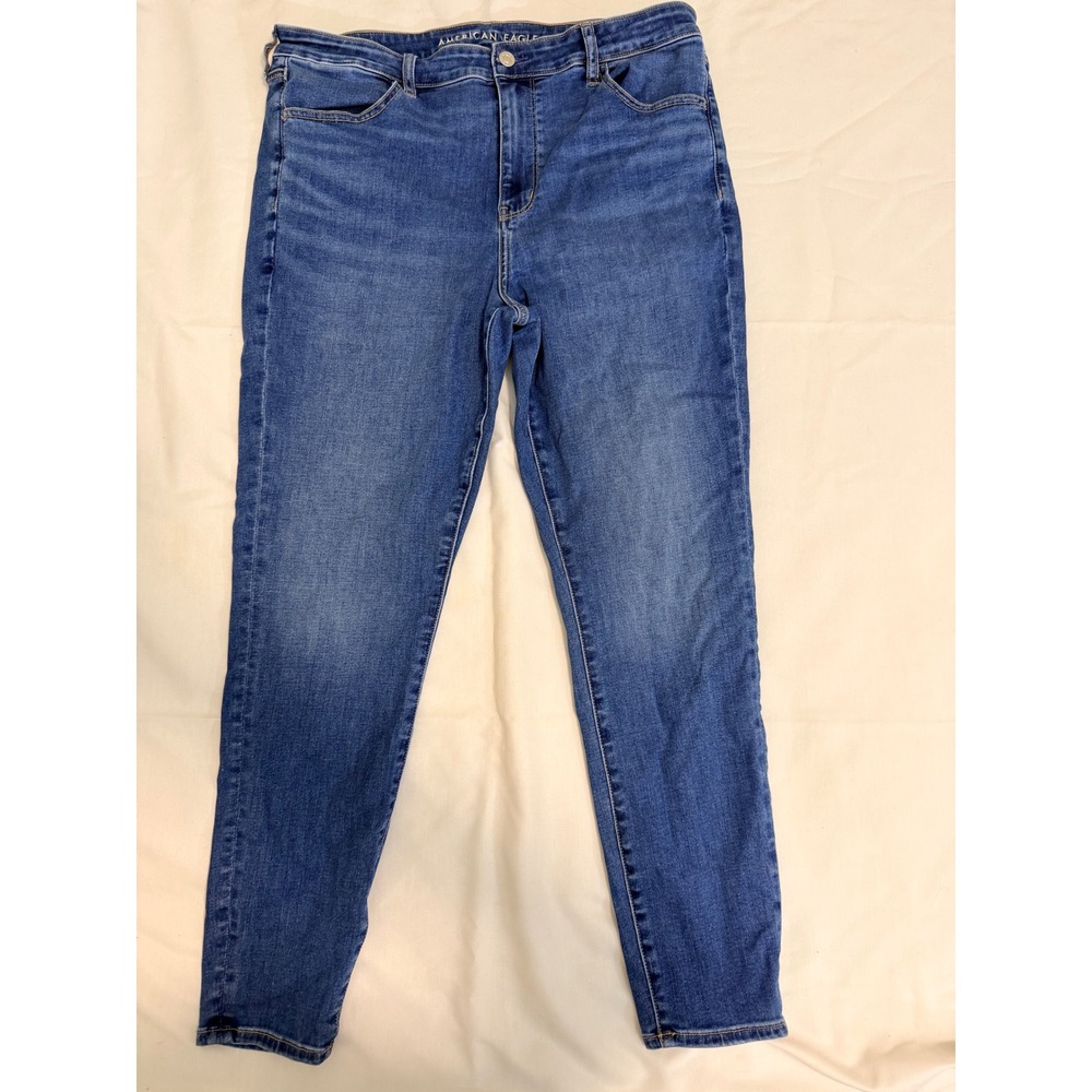 American Eagle Next Level Stretch Skinny Jeans Womens 18 Medium Wash Blue Denim